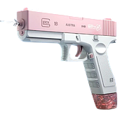 Дитячий Водяний пістолет Glock. Рожевий автоматичний водяний пістолет + 2 обойми