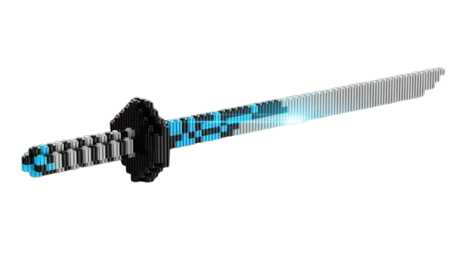 УЦІНКА! Синя Міні - Катана конструктор на 535 деталей XINZ. Іграшкова катана на 47 СМ, фото 1