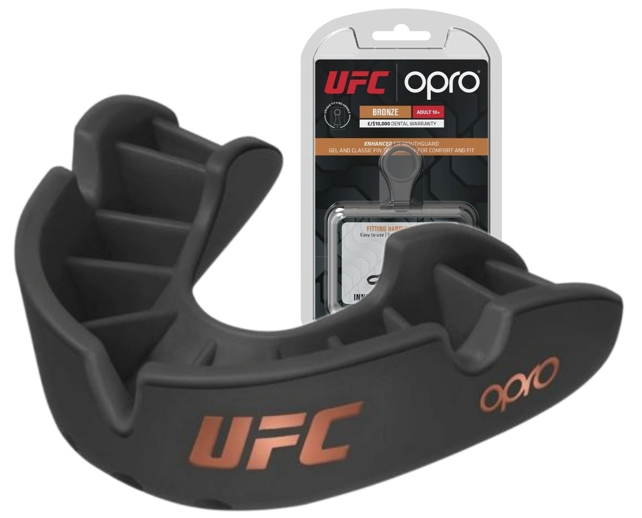 Капа боксерська OPRO Junior Bronze UFC Hologram Black (art.002264001), фото 1
