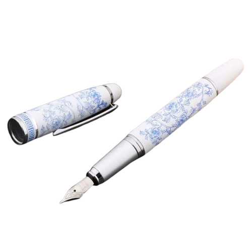 Подарункова перова чорнильна ручка, колір - мармур / порцеляна, фото 1