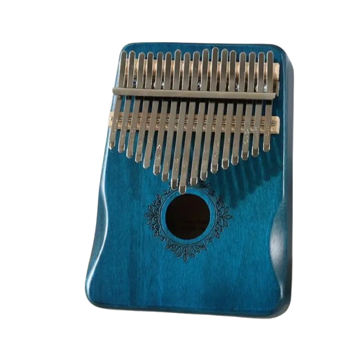 Калімба "ручне фортепіано" на 17 язичків (Синє дерево - орнамент квіти), фото 1