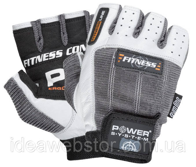 Рукавички для фітнесу Power System PS-2300 Fitness Grey/White S