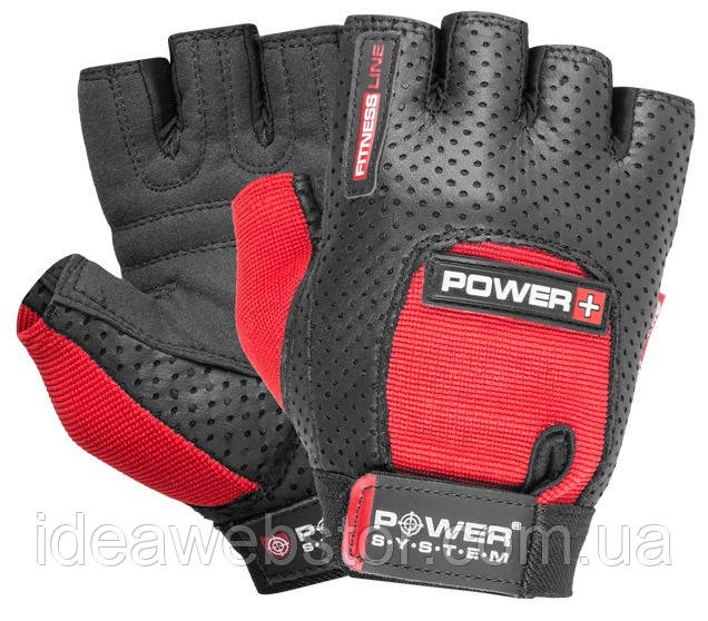 Рукавички для фітнесу Power System PS-2500 Power Plus Black/Red L