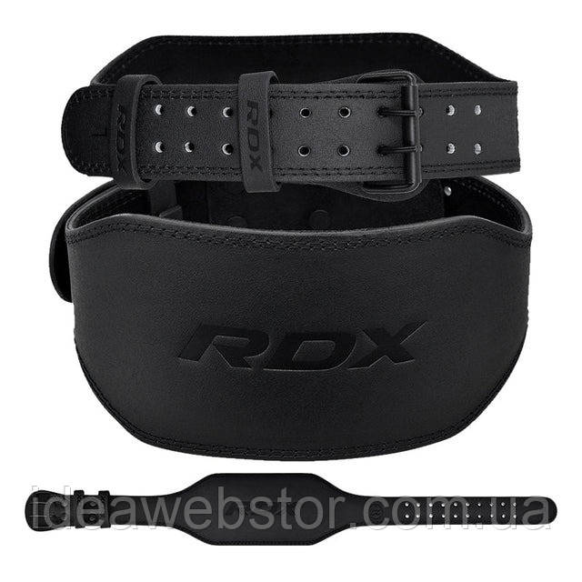 Пояс для важкої атлетики RDX 6 шкіряний Full Black S