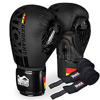 Боксерські рукавиці Phantom Germany Black 12 унцій (Бинти 4м. в подарунок)