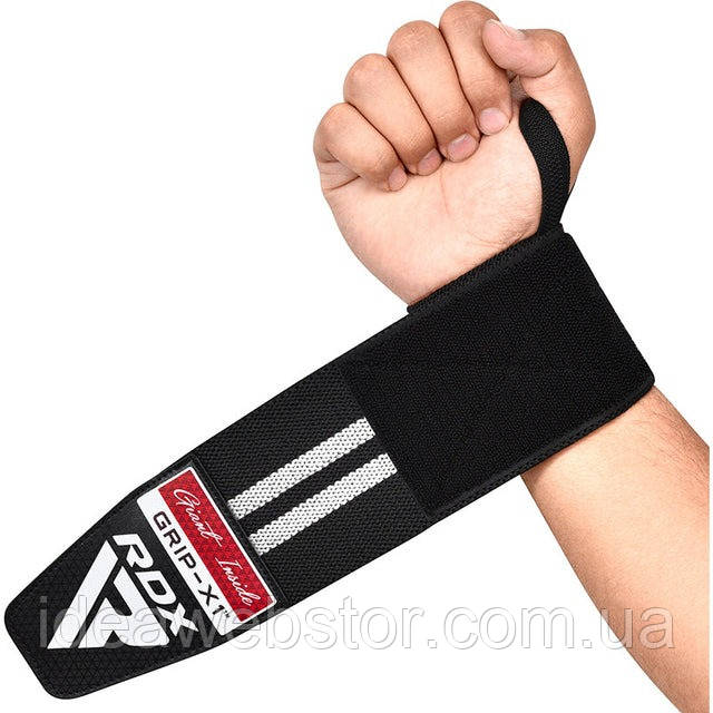 Бинти для зап'ясть (кистьові бинти) RDX GYM WRIST WRAP R11 BLACK/WHITE