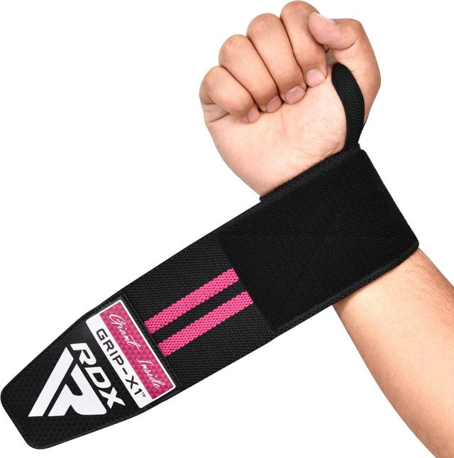 Бинти для зап'ясть (кистьові бинти) RDX GYM WRIST WRAP R11 BLACK/PINK, фото 1