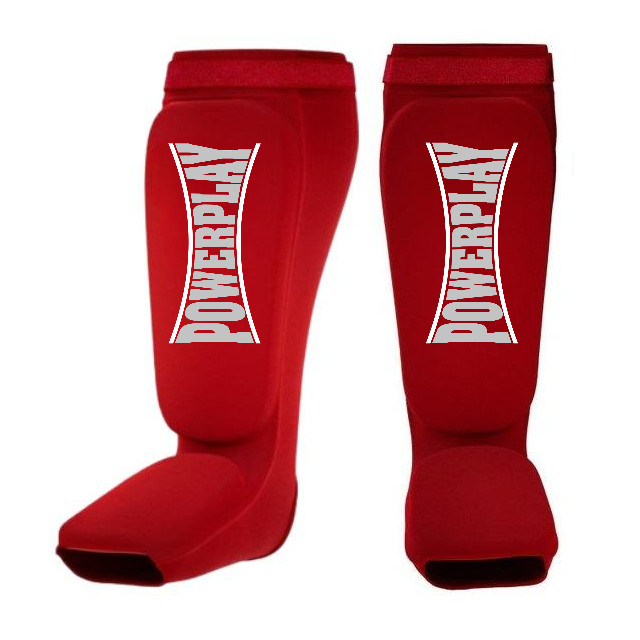 Захист гомілки та стопи PowerPlay CS для єдиноборств червоні розмір M, фото 1