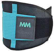 Пояс компресійний для і підтримки спини неопреновий MadMax MFA-277 Slimming belt Black/turquoise розмір L
