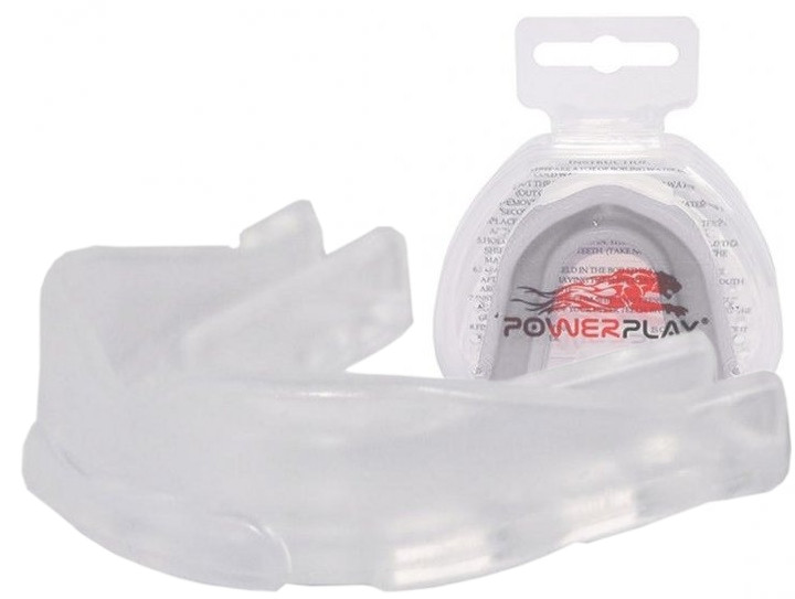 Капа боксерська для боксу ММА та єдиноборств PowerPlay 3306 JR дитяча (вік до 10) прозора з смаком м'яти