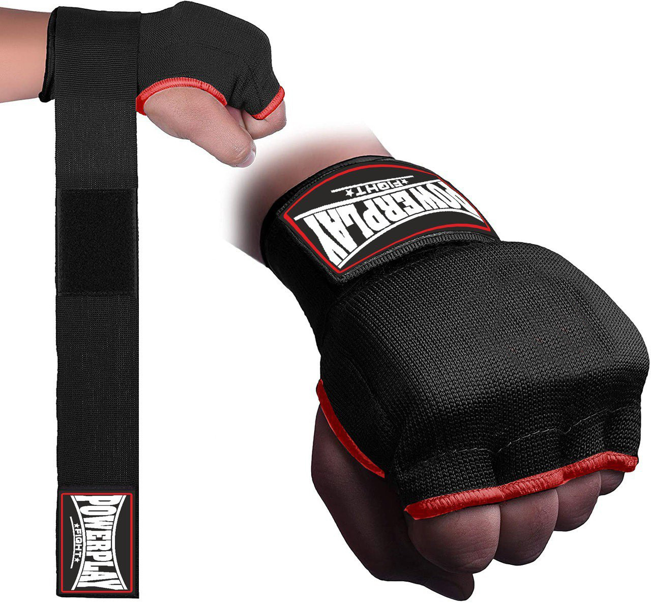 Бинти-рукавиці PowerPlay 3096 з гелевими подушечками Чорні S, фото 1