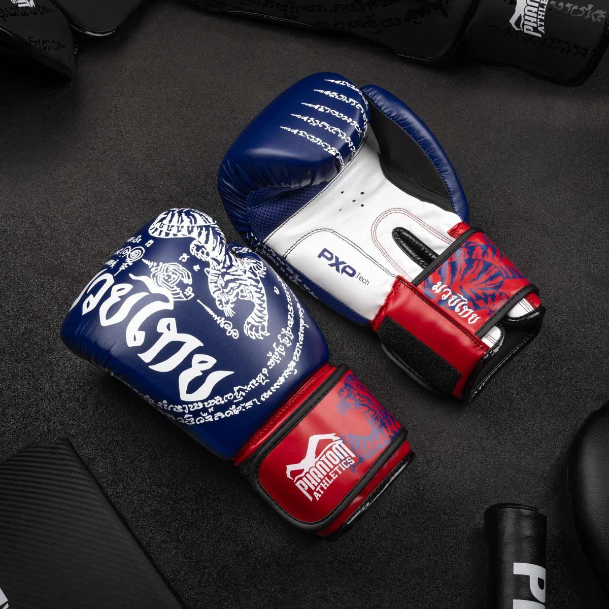 Боксерські рукавиці Phantom Muay Thai Blue 10 унцій (капа в подарунок)
