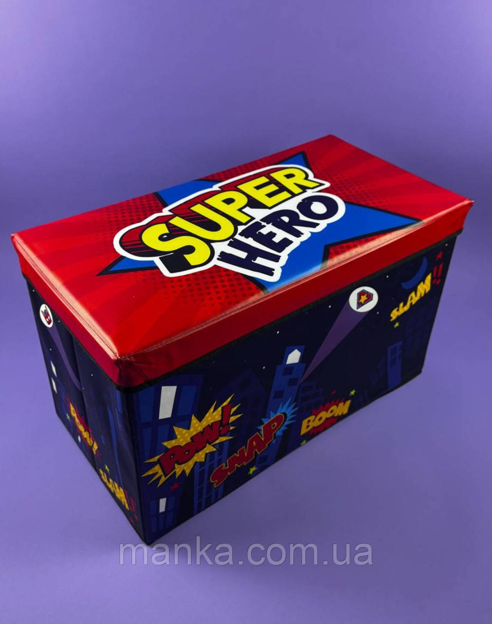 Коробка складна корзина для зберігання речей іграшок Stenson 60*30*35 см WW01365 синій колір, фото 1