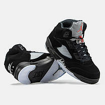 Чоловічі Кроссовки Nike Air Jordan 5 Retro Black Metallic / Найк Аїр Джордан 5 Ретро Металик Чорні, фото 6