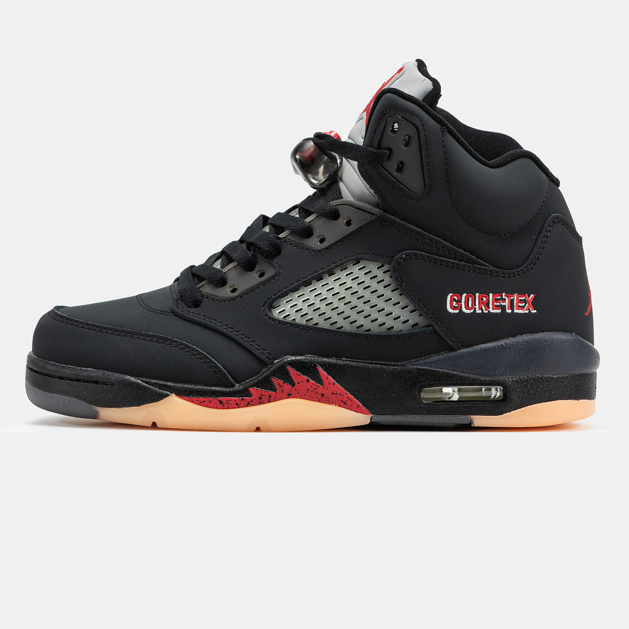 Зимові Чоловічі Кроссовки Nike Air Jordan 5 Retro Gore-Tex / Найк Аїр Джордан 5 Ретро Гор Текс Чорні з Червоним