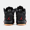 Зимові Чоловічі Кроссовки Nike Air Jordan 5 Retro Gore-Tex / Найк Аїр Джордан 5 Ретро Гор Текс Чорні з Червоним, фото 9