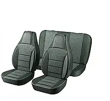 Чохли сидінь "Пилот" ЗАЗ Ланос/ ZAZ Lanos тканинні чорно-сірі