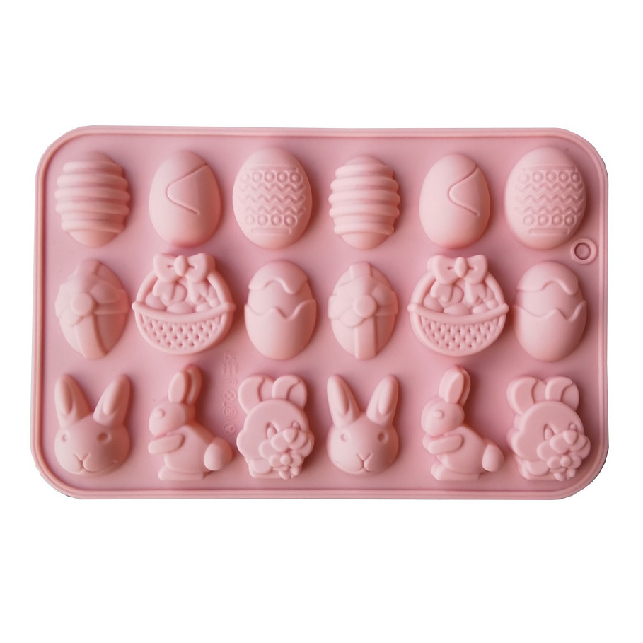 Силіконова форма Великодні зайченята (МАЛЕНЬКА) Колір в асортименті, фото 1
