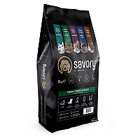 Сухий корм Savory для котів гурманів зі свіжою індичкою та качкою 8 кг