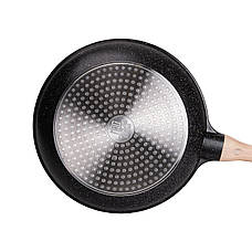 Набір універсальних сковорідок ⌀ 20/24/28 см MGC алюмінієвий з антипригарним покриттям 1,2/2/3 л Чорний, фото 3