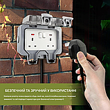 Вуличний подовжувач з водонепроникними електричними розетками та вимикачем, фото 7