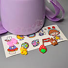 Компактний бежевий термос з ремінцем (наклейки в комплекті) 650 мл у різних кольорах Luna, фото 3