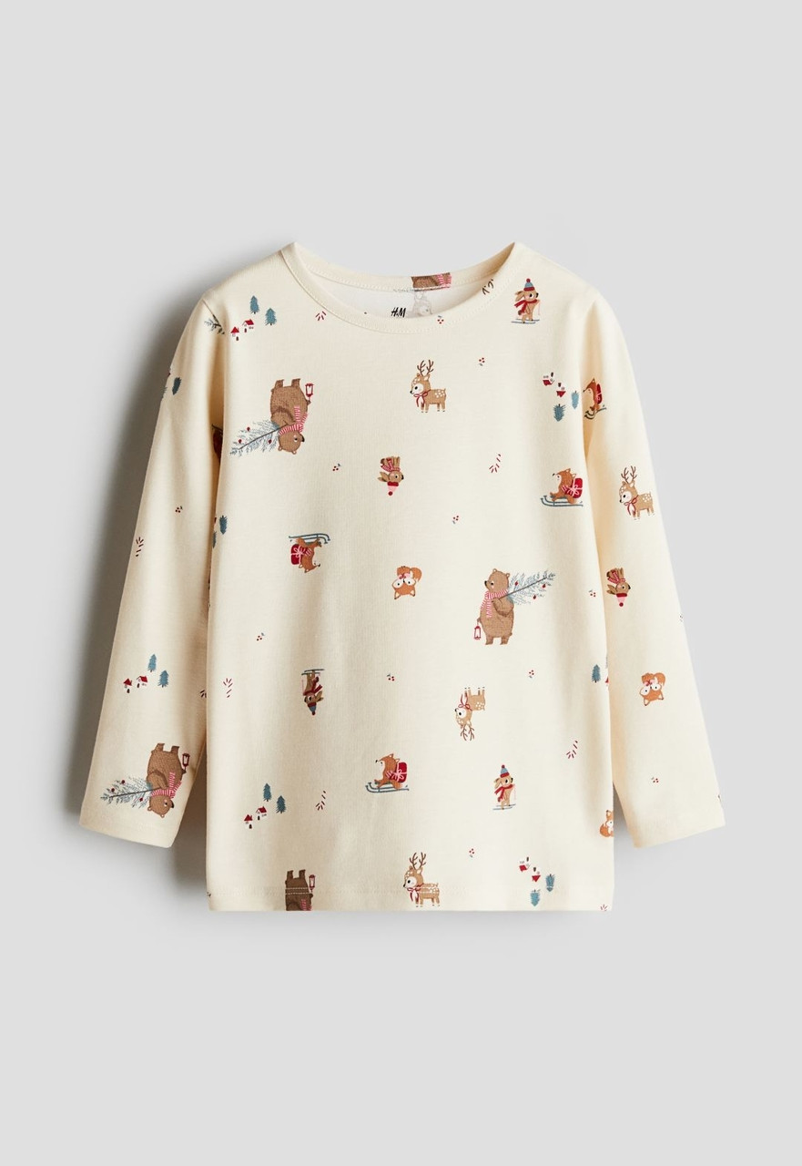 Реглан бежевий новорічний Звірі  H&M 134/140см