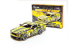 Дерев'яний 3D конструктор Muscle car GT 162 деталі (жовта) 00638