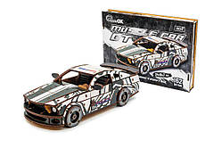 Дерев'яний 3D конструктор Muscle car GT 162 деталі (біла) 00639