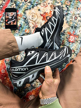 Зимові Чоловічі Кросівки Salomon XT-6 Advanced Gore-Tex / Саломон ХТ-6 Адванст Гор Текс Чорні із Сріблястим, фото 1
