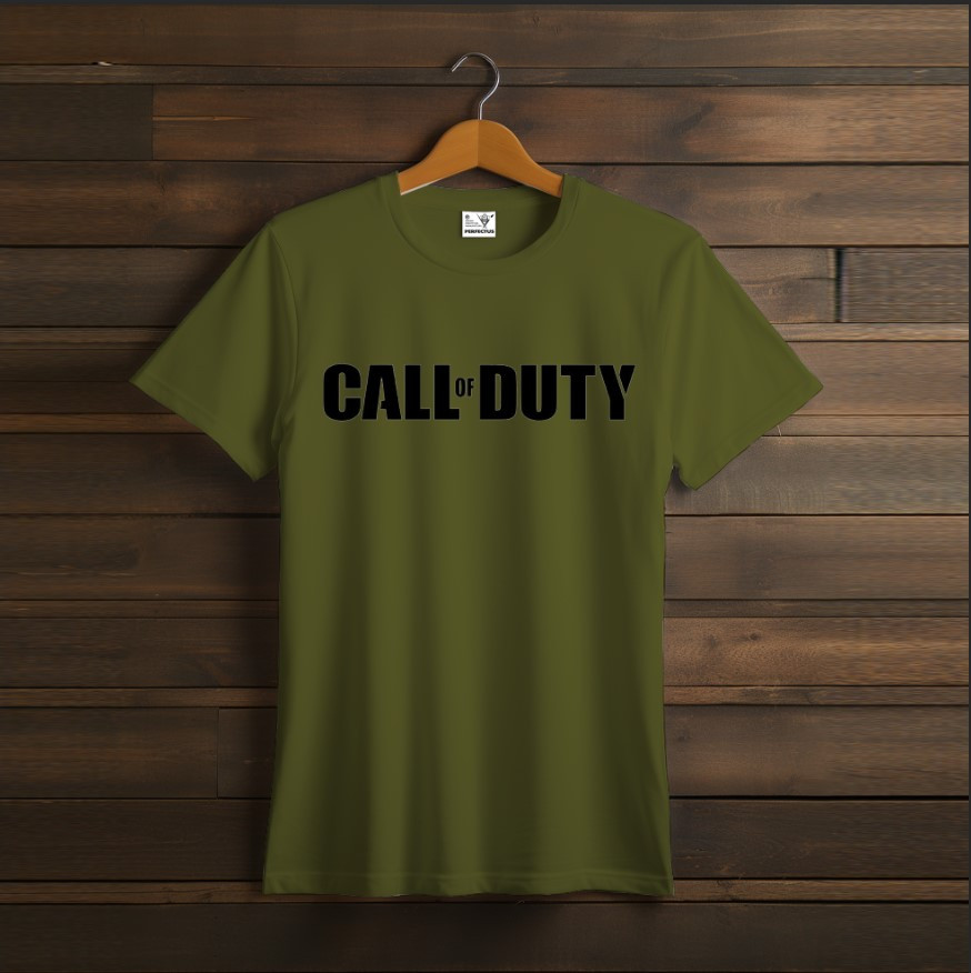 Футболка унісекс з принтом "Хакі, гра, геймер, логотип, заставка, Call of Duty"