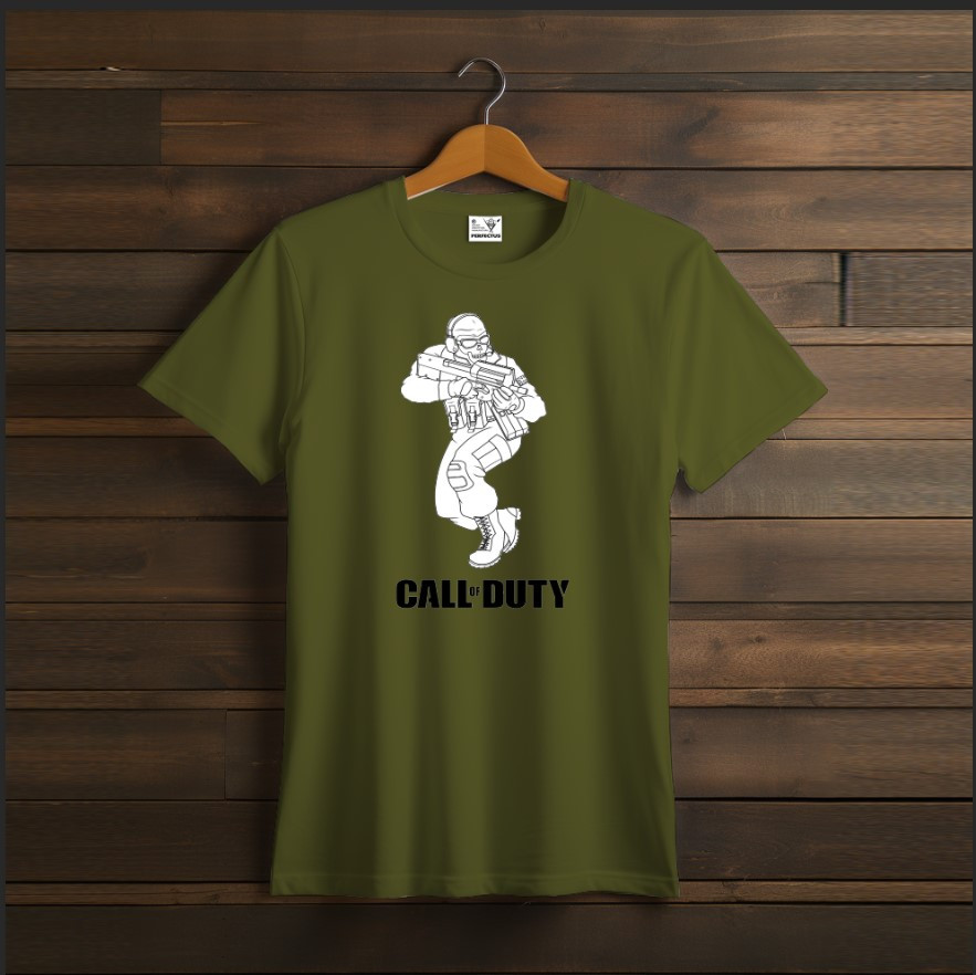 Футболка унісекс з принтом "Call of Duty гра, для геймера, Хакі кольору "