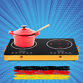 Плита електрична інфрачервона Rainberg 5000 Вт на 2 конфорки з керамічним покриттям для всіх видів посуду