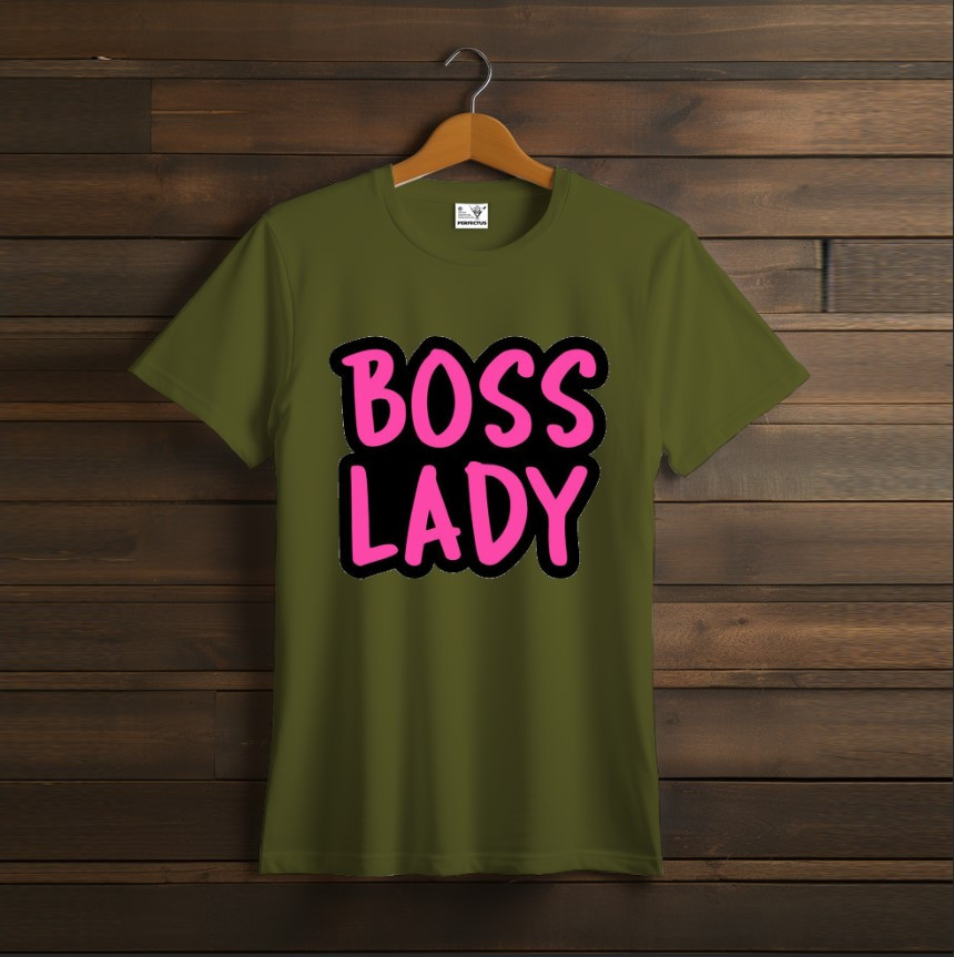 Футболка унісекс з принтом "Чорно-рожева, надписи прикольні, леді бос, lady boss"