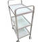 Візок етажерка для косметолога з отвором для лампи лупи на 3 полиці скло столик мод.099 White, фото 5