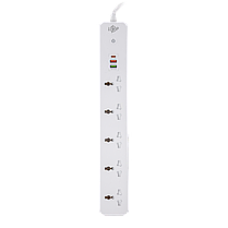 Мережевий фільтр (подовжувач) LP (5x220V-2500W, 1xUSB-38W/PD/QC3.0, 1xType-C 20W, 1xUSB 18W), фото 3