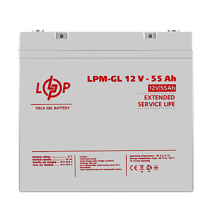 Аккумулятор гелевий LPM-GL 12V - 55 Ah, фото 1