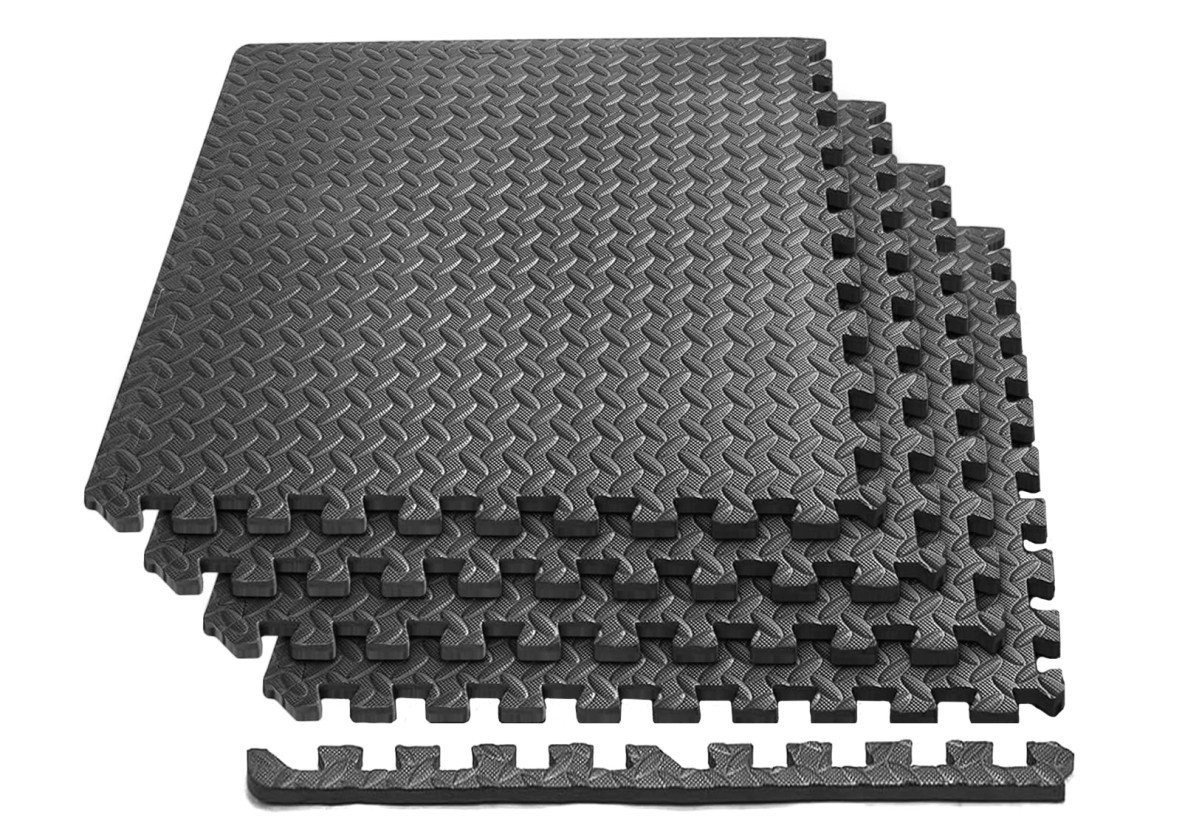 Татамі мат 4 шт 120х120 см EasyFit SwallowTail-2 пазл ластівчин хвіст з бортиком, фото 1