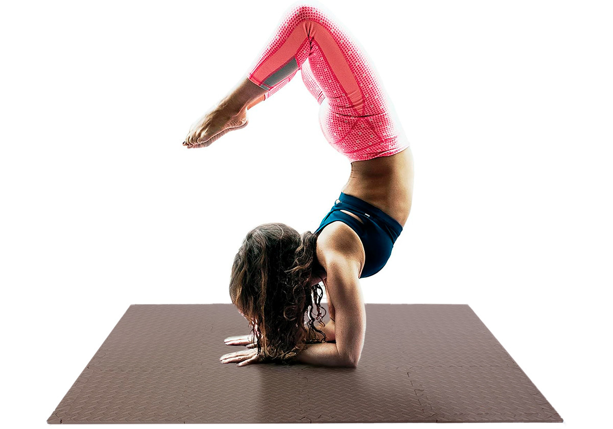 Татамі мат 4 шт EasyFit SwallowTail 60х60 см пазл хвіст ластівки коричневий, фото 1