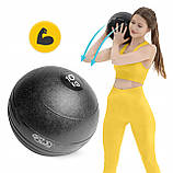 Слембол (медичний м'яч) для кросфіту 4FIZJO Slam Ball 10 кг Black (P-5907739315441), фото 3