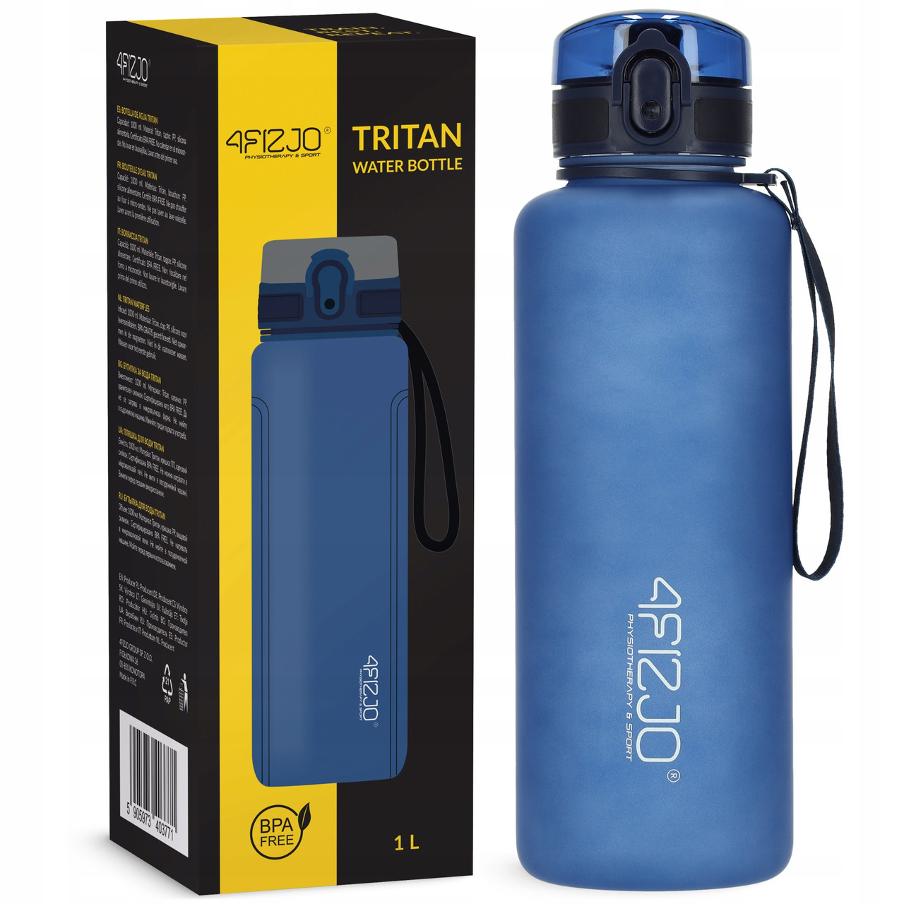 Пляшка для води спортивна 4FIZJO 1000 мл Blue (P-5905973403771)