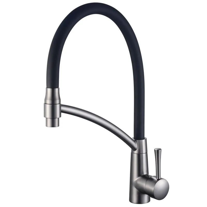 Змішувач для кухні Mixxus Premium ROSSI 017 GRAPHITE з гнучким виливом та гарантією 5 років (MI6829)