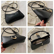 Кросбоді з еко-шкіри чорне Lilly P2-6718A, фото 4