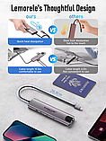USB-хаб 10 в 1 Lemorele TC46 концентратор (Type-C to USB-C, 2хUSB 3.0, 2хUSB 2.0, HDMI, RJ45, SD, PD), фото 5