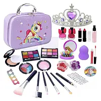 Великий подарунковий набір дитячої декоративної косметики для макіяжу і манікюру у валізці Єдиноріг (60691)