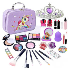 Великий подарунковий набір дитячої декоративної косметики для макіяжу і манікюру у валізці Єдиноріг (60691)