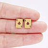 Елегантні чоловічі сережки-гвоздики карта піки з нержавіючої сталі, золотисті, 1 см, фото 3