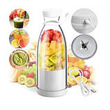 Портативний фітнес-блендер у вигляді пляшки на 420мл Juicer YC-02 міксер для смузі та коктейлів. QA-390 Колір: білий, фото 4