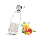 Портативний фітнес-блендер у вигляді пляшки на 420мл Juicer YC-02 міксер для смузі та коктейлів. QA-390 Колір: білий, фото 5