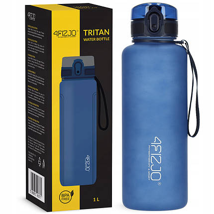 Пляшка для води спортивна 4FIZJO 1000 мл Blue (P-5905973403771), фото 1